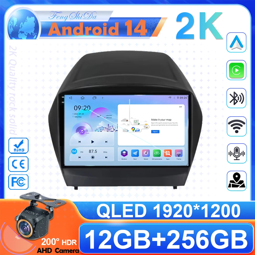 Android 14 Carplay Auto WIFI + 4G Автомобильное радио для Hyundai Tucson 2 LM IX35 2009-2015 Мультимедийный видеоплеер Навигация GPS DSP 2din
Android 14 Carplay Auto WIFI + 4G Автомобильное радио для Hyundai Tucson 2 LM IX35 2009-2015 Мультимедийный видеоплеер Навигация GPS DSP 2din