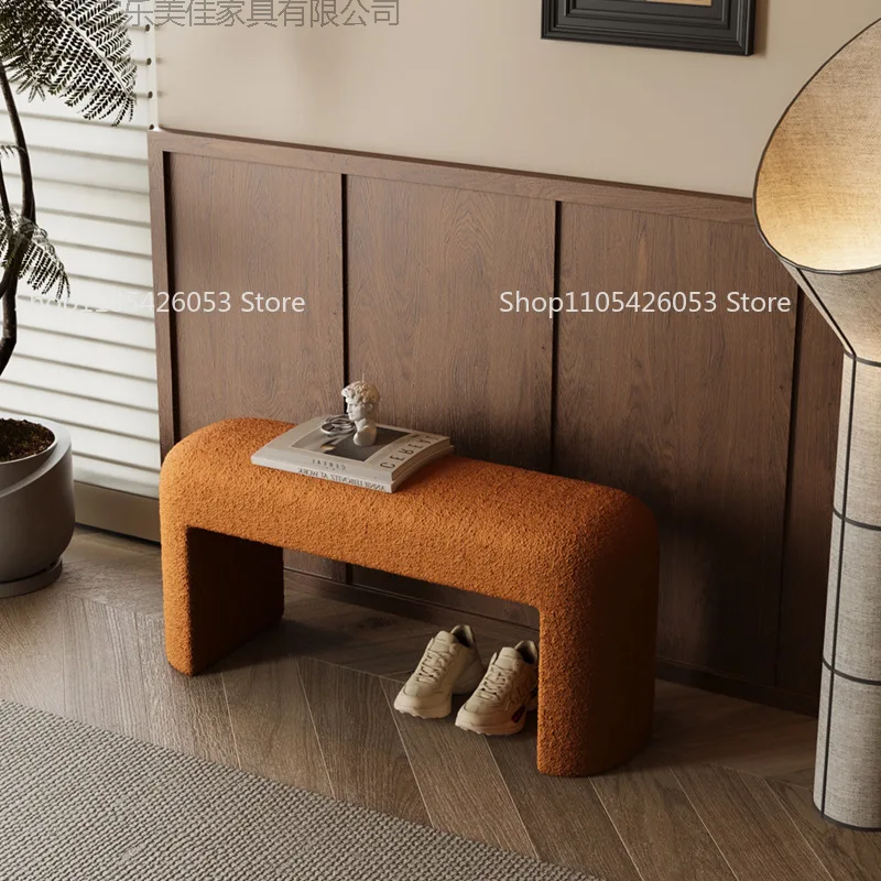 Modern Entry Entrance Lamb Wool Shoe Change Living Room Small Apartment Home Leisure Bench Bedroom End of Bed Stool
Modern Entry Entrance Lamb Wool Shoe Change Living Room Small Apartment Home Leisure Bench Bedroom End of Bed Stool