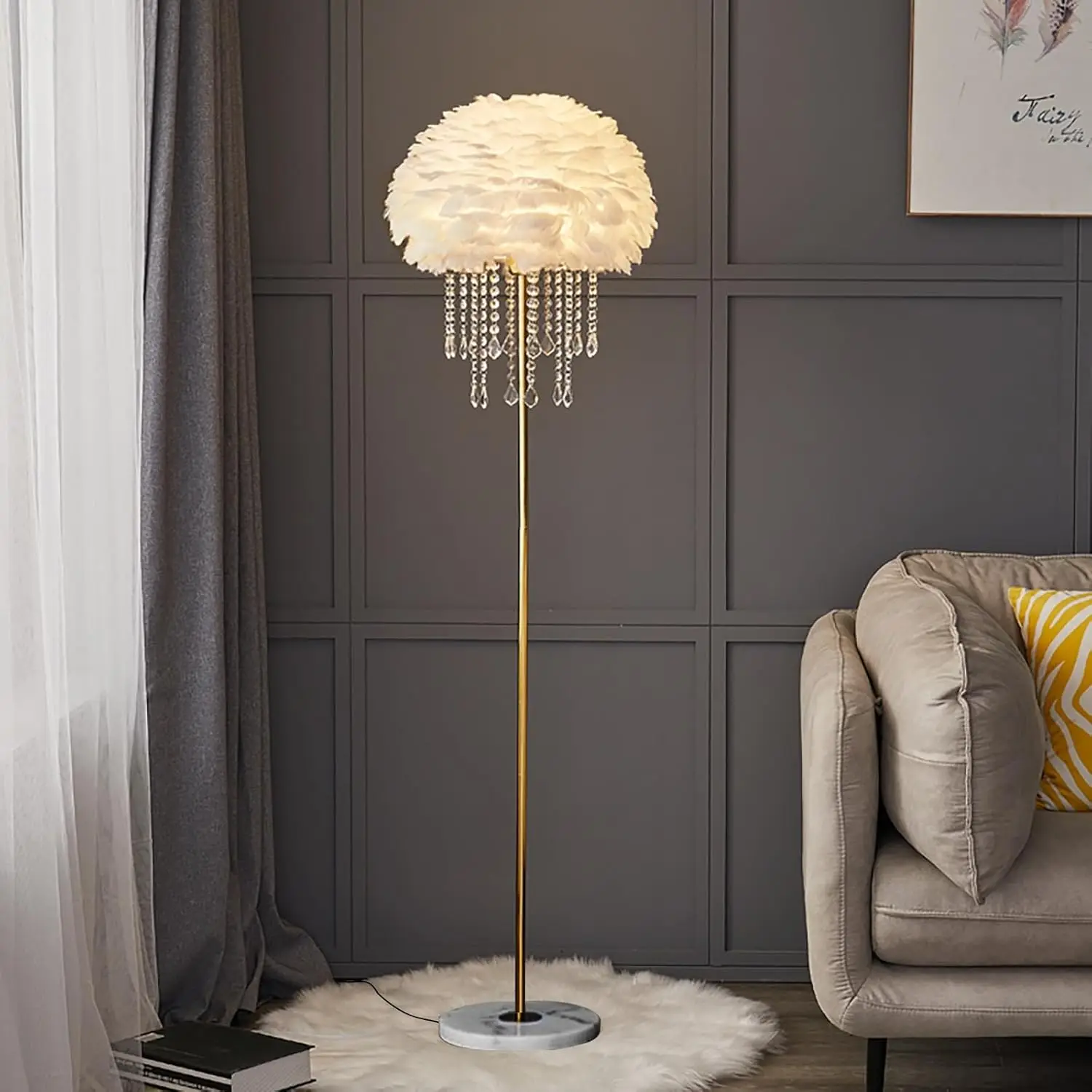 Delemade Floor Lamp,Modern Bedside Lamp with Table, Glam Floor Lamp for Living Room, Bedroom (B Golden)
Delemade Floor Lamp,Modern Bedside Lamp with Table, Glam Floor Lamp for Living Room, Bedroom (B Golden)