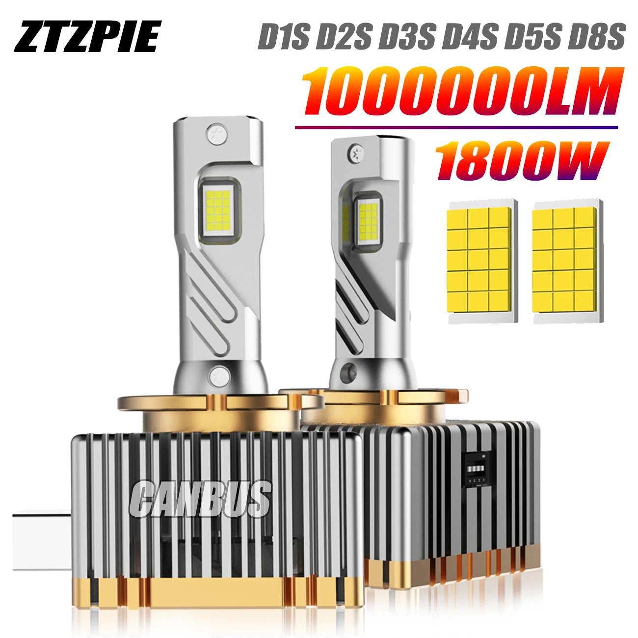 HID Canbus D1S D2S D3S D4S D5S 1000000 LM 6500K 1800 Вт Светодиодная ксеноновая лампа для автомобильных фар CSP 8570 Чистый белый Plug and Play
HID Canbus D1S D2S D3S D4S D5S 1000000 LM 6500K 1800 Вт Светодиодная ксеноновая лампа для автомобильных фар CSP 8570 Чистый белый Plug and Play