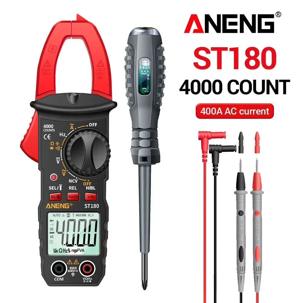 ANENG Multimeter Clamp Meter AC/DC Voltage Non-contact Induction Capacitance Resistance ST180+B05 Screwdriver Electric Tool Kit
ANENG Multimeter Clamp Meter AC/DC Voltage Non-contact Induction Capacitance Resistance ST180+B05 Screwdriver Electric Tool Kit