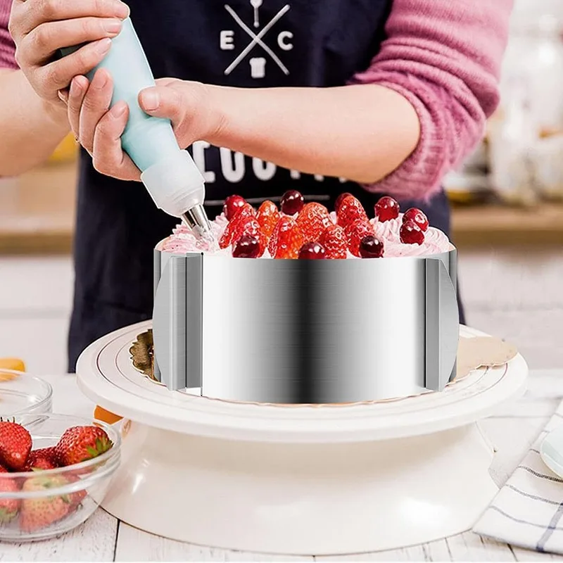 6-12 IN Adjustable Round Pastry Ring Mold for Making Chocolate Mousse Cheese cake Jelly Baking Tools with Scale Easy to Clean
6-12 IN Adjustable Round Pastry Ring Mold for Making Chocolate Mousse Cheese cake Jelly Baking Tools with Scale Easy to Clean