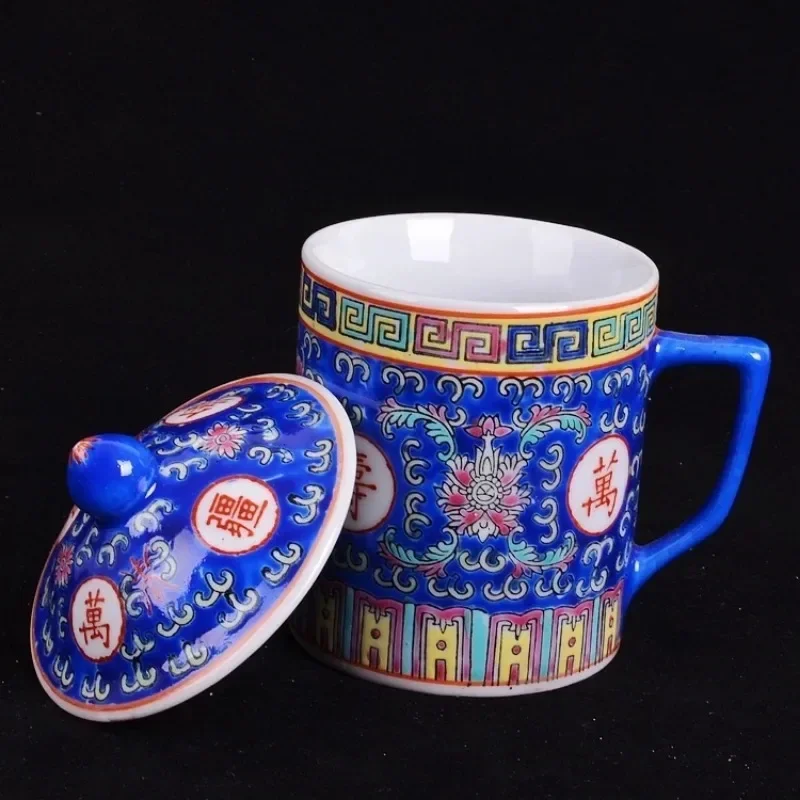Traditional Chinese Jingdezhen Ceramic Blue and White Porcelain Mug Red/Blue/Yellow Tea Cup with Lid Drinkware 300ml
Traditional Chinese Jingdezhen Ceramic Blue and White Porcelain Mug Red/Blue/Yellow Tea Cup with Lid Drinkware 300ml