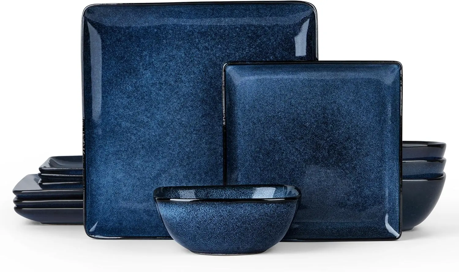 Square Plates and Bowls Sets, 12-Piece Stoneware Dinnerware Sets for 4, Reactive Glaze Dish Set, Chip and Scratch Resist
Square Plates and Bowls Sets, 12-Piece Stoneware Dinnerware Sets for 4, Reactive Glaze Dish Set, Chip and Scratch Resist