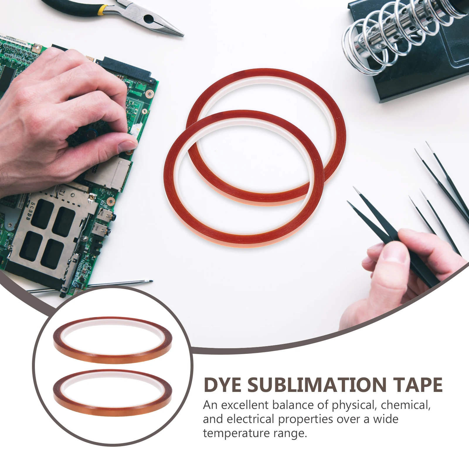 2 Rolls High Temp Transfer Tapes Heat Press Polyimide Film Heat Resistant Tape Self Adhesive For Sublimation Solder Tumbler
2 Rolls High Temp Transfer Tapes Heat Press Polyimide Film Heat Resistant Tape Self Adhesive For Sublimation Solder Tumbler