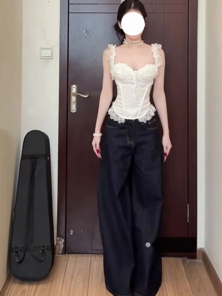 High Waist Wide Leg Denim Pants Women's Summer New Style Vintage Loose Floor-Length Casual Deep Color Drapey Jeans
High Waist Wide Leg Denim Pants Women's Summer New Style Vintage Loose Floor-Length Casual Deep Color Drapey Jeans