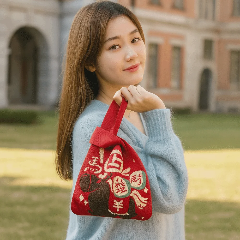 2026 Year of the Horse Horse Knot Wrist Bag Weave Chinese style New Year Knitted Bag Gift Purse Handmade Wool Bucket Bag Student
2026 Year of the Horse Horse Knot Wrist Bag Weave Chinese style New Year Knitted Bag Gift Purse Handmade Wool Bucket Bag Student
