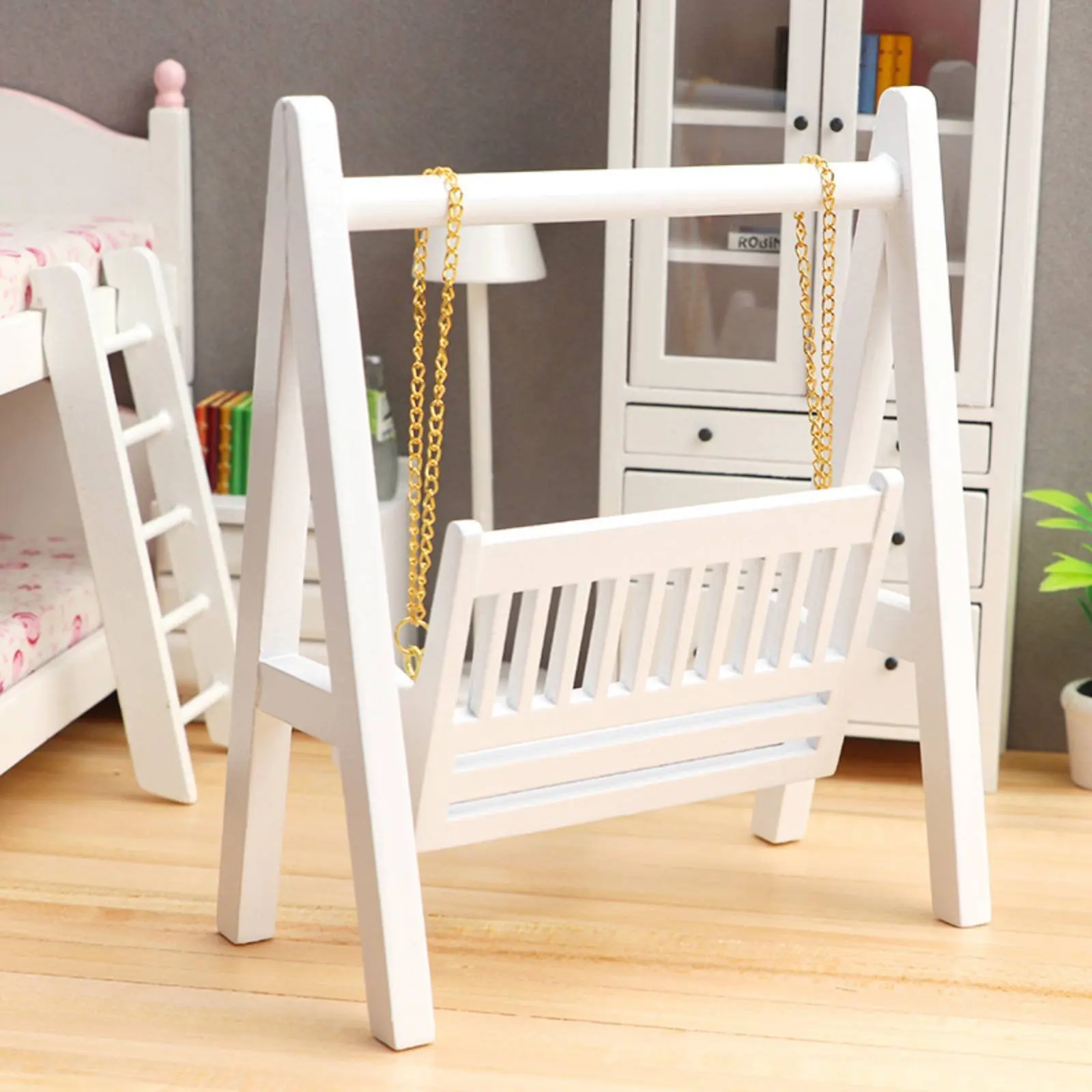 1:12 Dollhouse Swing Elegant White Dollhouse Swing Polished Surface Gift Idea for Model Hobbyists
1:12 Dollhouse Swing Elegant White Dollhouse Swing Polished Surface Gift Idea for Model Hobbyists