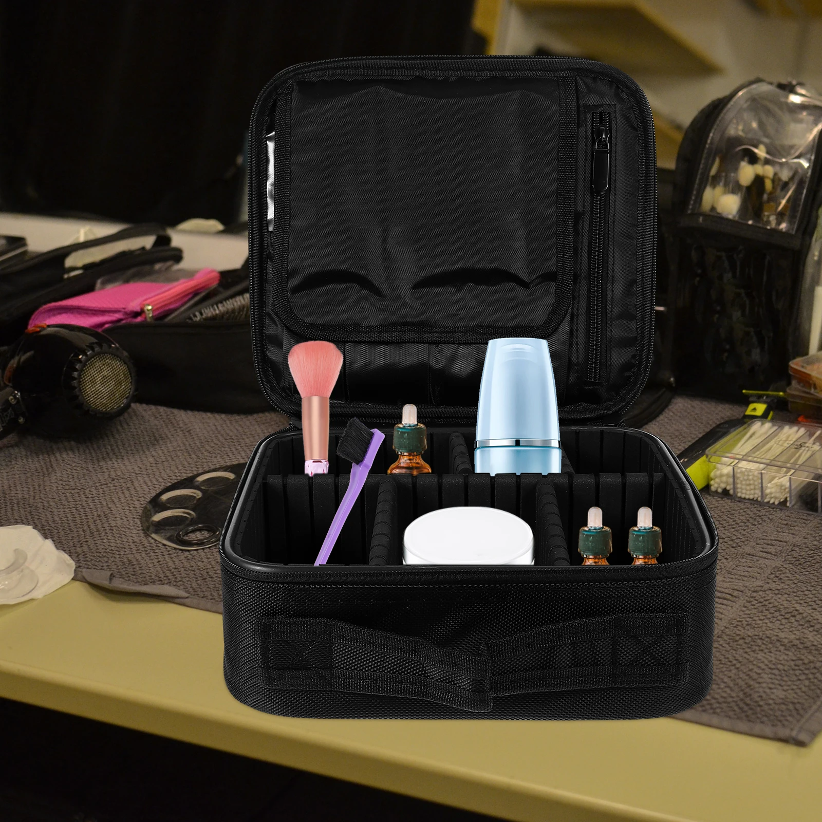 Bag Oxford Cloth Double Layer Travel Organizer Black Makeup Tool Storage Pouch Waterproof Box Zipper Design
Bag Oxford Cloth Double Layer Travel Organizer Black Makeup Tool Storage Pouch Waterproof Box Zipper Design
