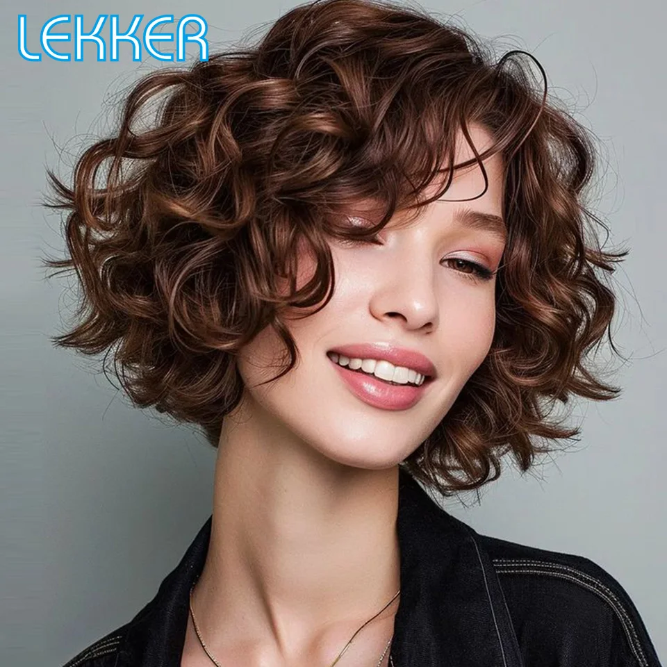 Lekker Brown Short Curly Bob C Part Lace Front 100% Human Hair Wigs For Women Brazilian Remy Hair Glueless Daily Wear to go Wigs
Lekker Brown Short Curly Bob C Part Lace Front 100% Human Hair Wigs For Women Brazilian Remy Hair Glueless Daily Wear to go Wigs