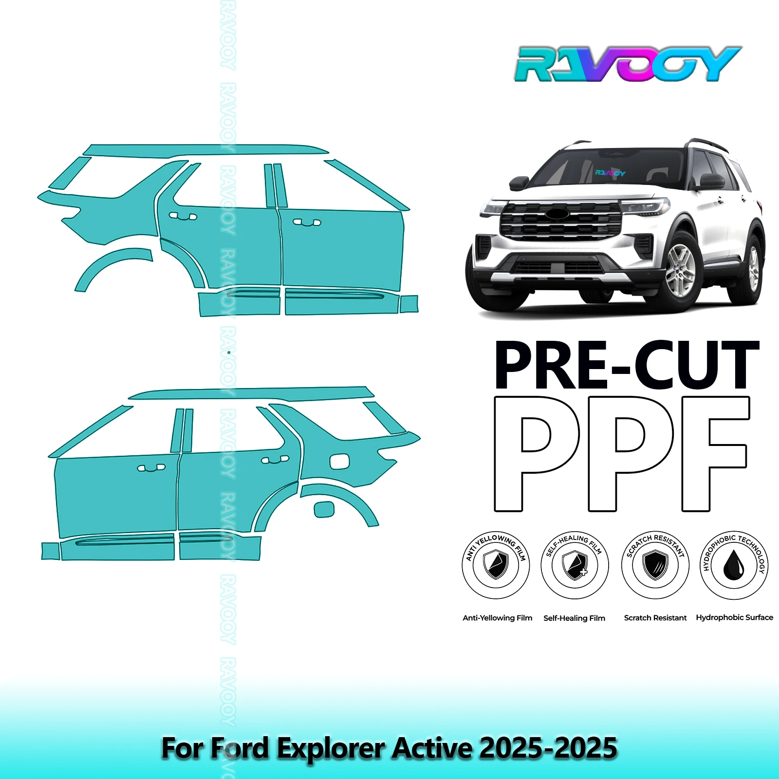 For Ford Explorer Active 2025-2025 8.5mil Clear Matte Pre-Cut PPF Door & A/B Pillar Kit TPU Paint Protection Film Set
For Ford Explorer Active 2025-2025 8.5mil Clear Matte Pre-Cut PPF Door & A/B Pillar Kit TPU Paint Protection Film Set