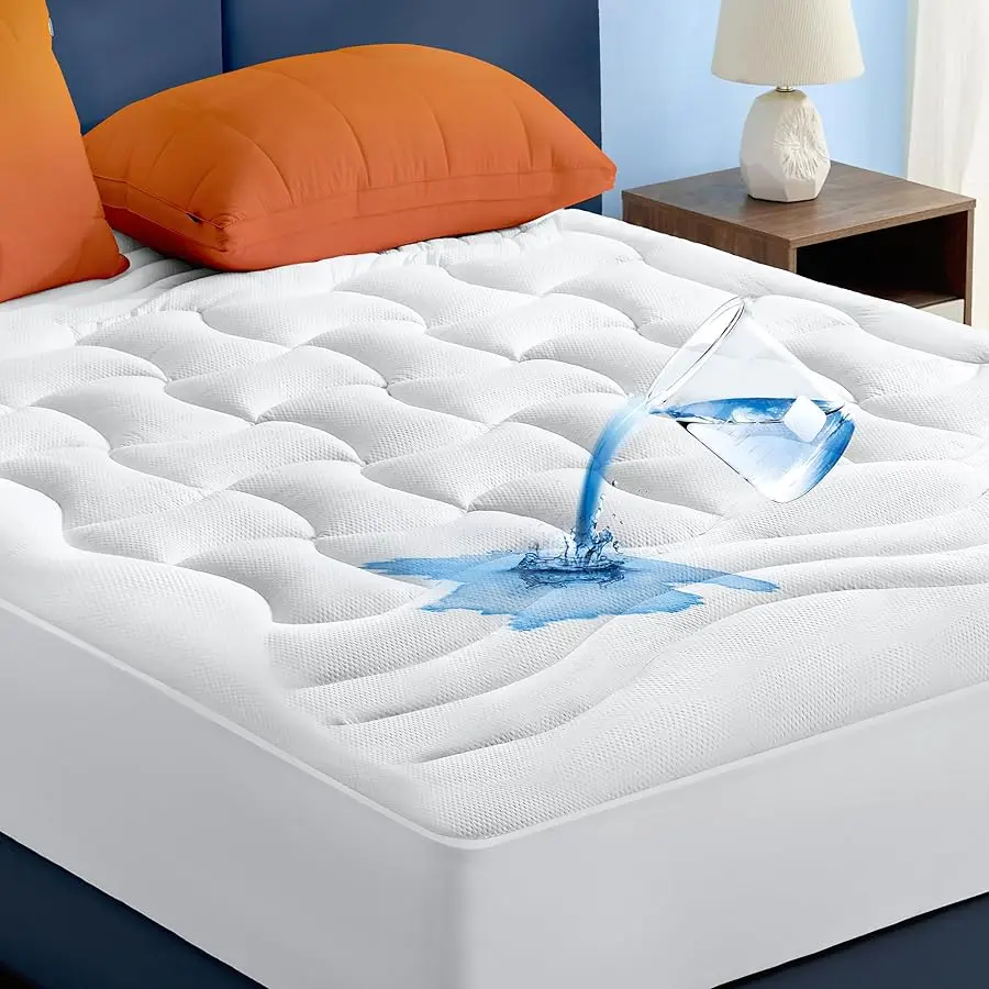 Waterproof Mattress Protector Queen Size - Quilted Fitted Waterproof Mattress Pad Topper with 8-21 Inches Deep Pocket, Noiseless
Waterproof Mattress Protector Queen Size - Quilted Fitted Waterproof Mattress Pad Topper with 8-21 Inches Deep Pocket, Noiseless
