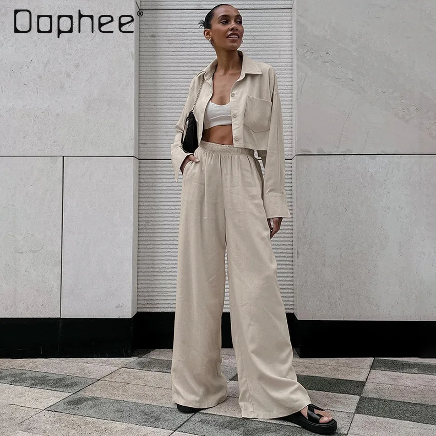 Khaki Trousers Sets for Women Casual Cotton and Linen Long Sleeve Shirt 2024 American Spring New Two-Piece Suit Women's Clothing
Khaki Trousers Sets for Women Casual Cotton and Linen Long Sleeve Shirt 2024 American Spring New Two-Piece Suit Women's Clothing