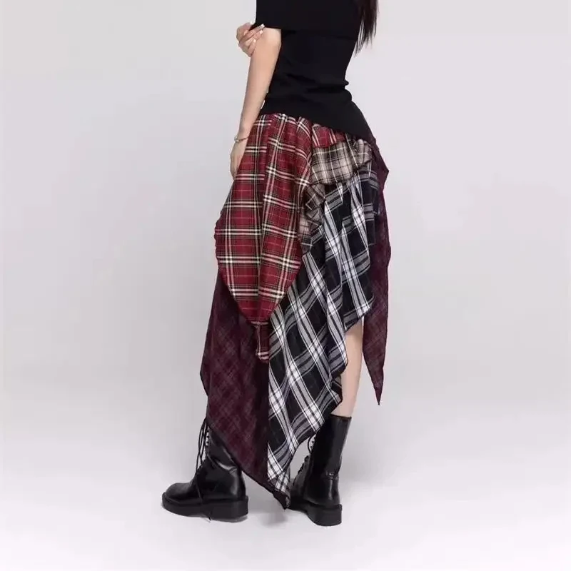 Y2K Summer Women Skirt Irregular Plaid Streetwear Patchwork Oversize Spice Girl Design Harajuku Female Midi Skirt
Y2K Summer Women Skirt Irregular Plaid Streetwear Patchwork Oversize Spice Girl Design Harajuku Female Midi Skirt