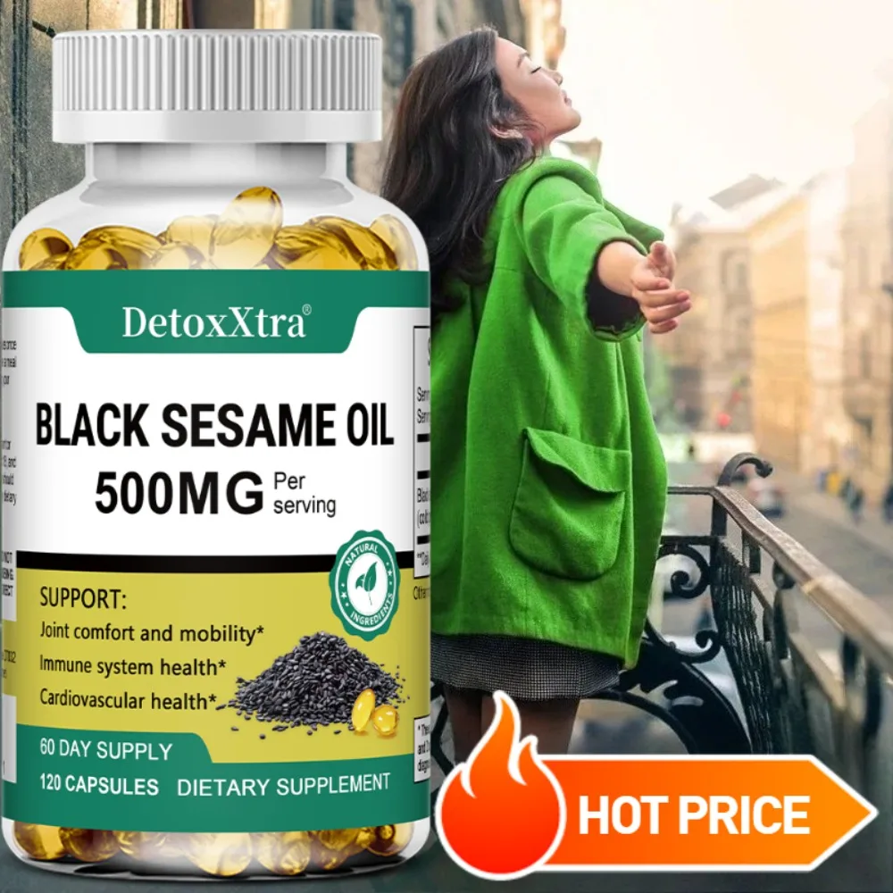 500 Mg Black Sesame Oil Supplement, Cold Pressed, Support Joint Health and Digestion, Immune System Health, 120 Capsules
500 Mg Black Sesame Oil Supplement, Cold Pressed, Support Joint Health and Digestion, Immune System Health, 120 Capsules