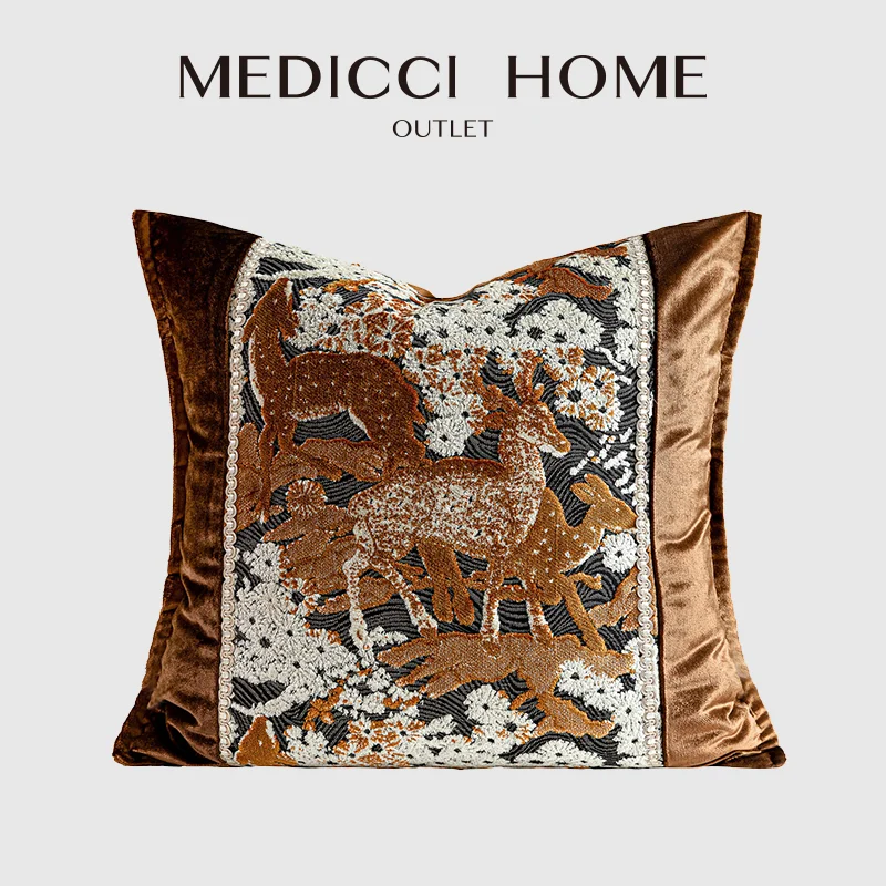 Medicci Home Luxury Boutique Cushion Cover Vintage Medieval Deer Tapestry Embrodery Cut Velvet Pillowcase For Villa Hotel Office
Medicci Home Luxury Boutique Cushion Cover Vintage Medieval Deer Tapestry Embrodery Cut Velvet Pillowcase For Villa Hotel Office
