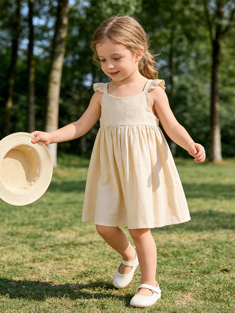 Forest-style pure cotton cute flutter-sleeve dress for girls2026Cross-back design versatile dress for baby girls
Forest-style pure cotton cute flutter-sleeve dress for girls2026Cross-back design versatile dress for baby girls