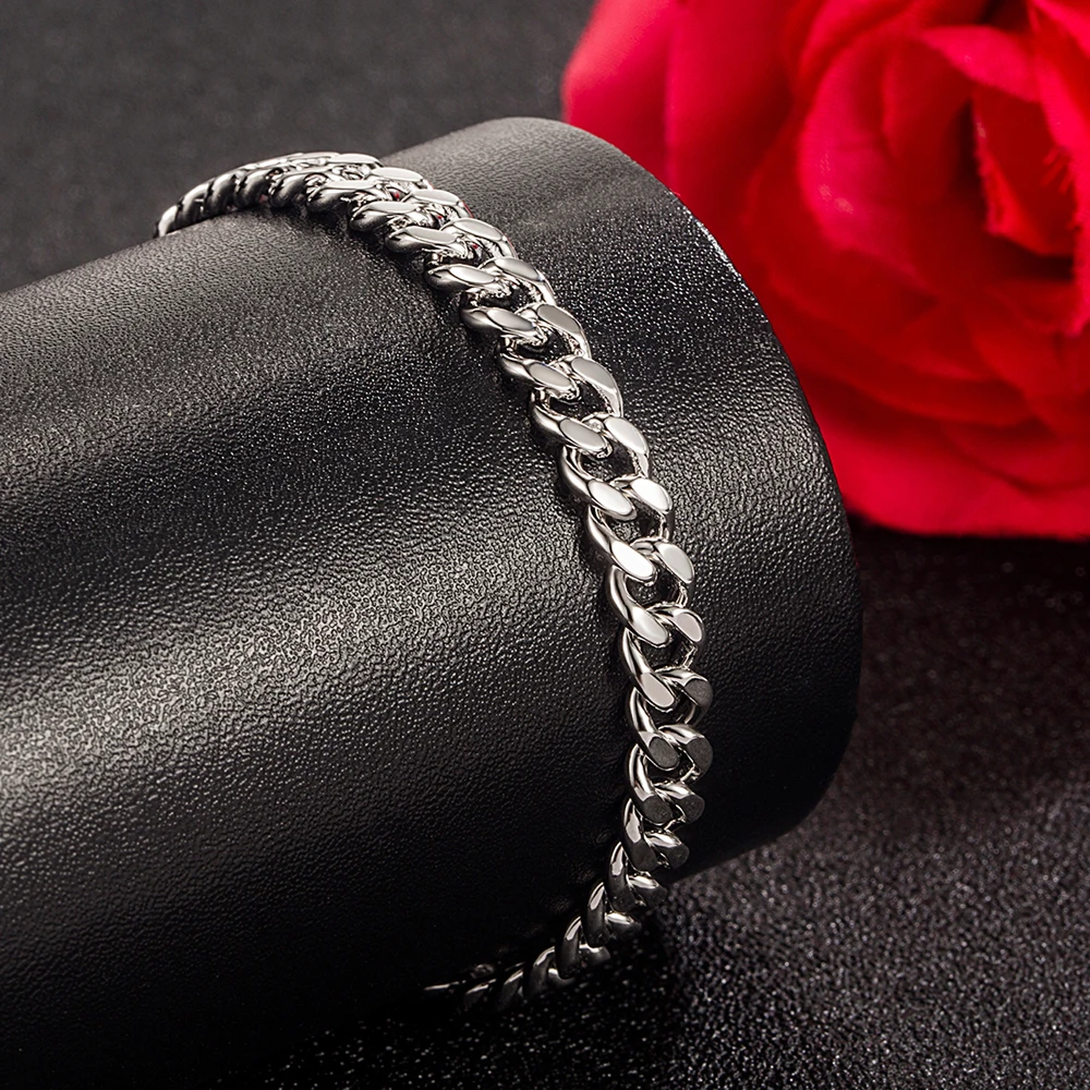 Men's Fashion Vintage 925 Sterling Silver 5mm Wide Link Chain Crub Bracelet Pattern Hip-hop Punk Party Men's Bracelet Jewelry
Men's Fashion Vintage 925 Sterling Silver 5mm Wide Link Chain Crub Bracelet Pattern Hip-hop Punk Party Men's Bracelet Jewelry