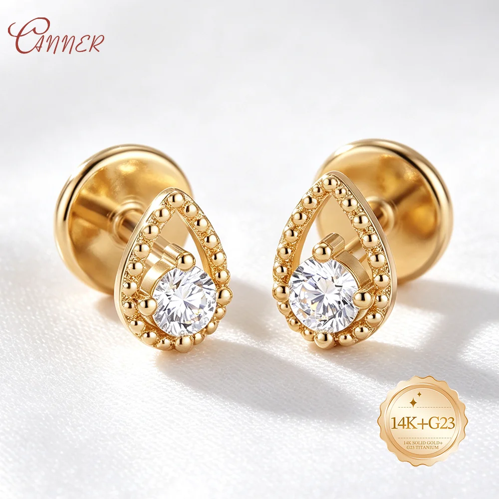 CANNER 14K Solid Gold Sparkling Classic G23 Round Labret Elegant Piercing Helix Cartilage Conch Tragus Lobe Stud Earring Jewelry
CANNER 14K Solid Gold Sparkling Classic G23 Round Labret Elegant Piercing Helix Cartilage Conch Tragus Lobe Stud Earring Jewelry