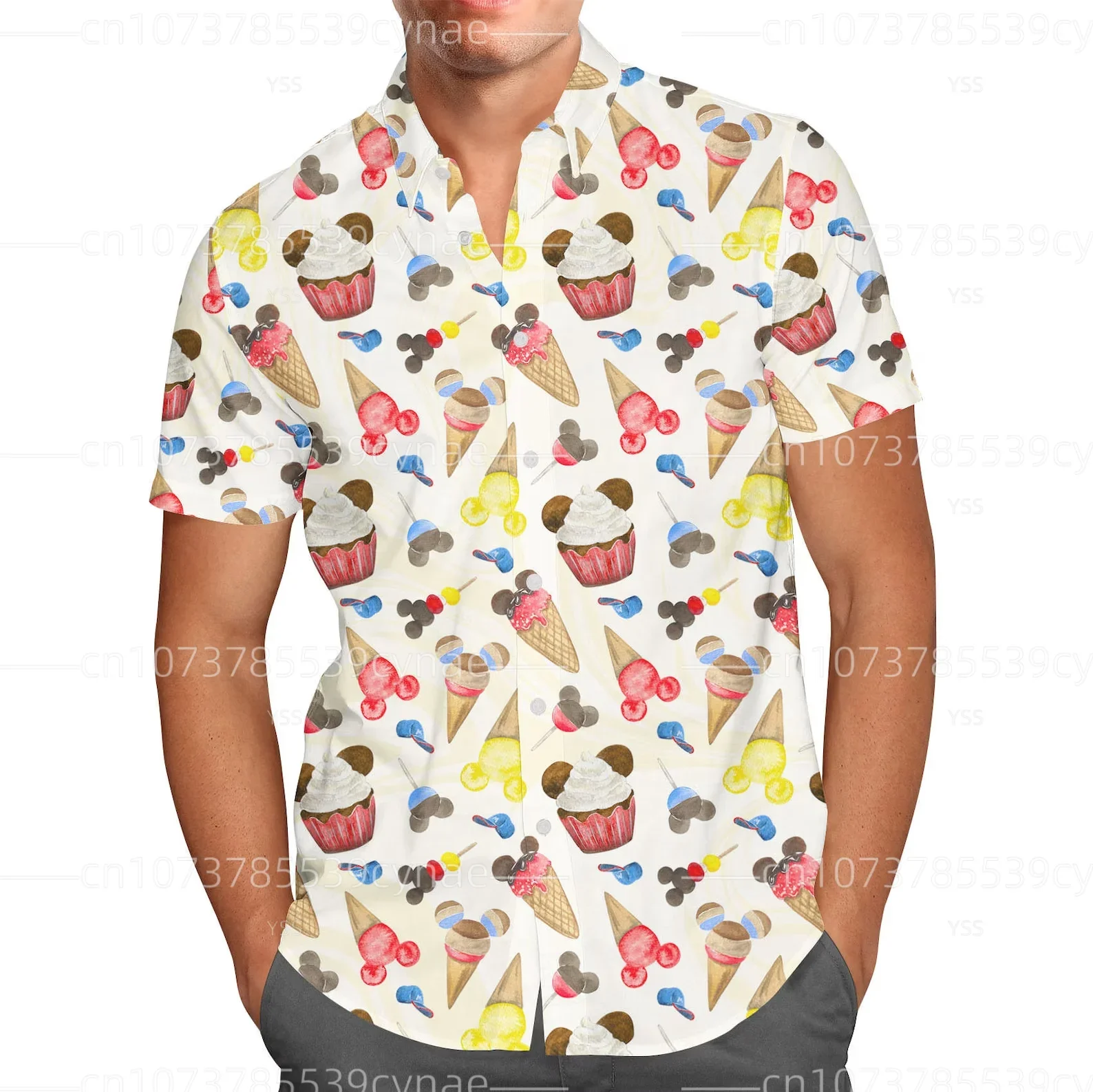 Гавайская рубашка с короткими рукавами и пуговицами, в стиле ретро 
Гавайская рубашка с короткими рукавами и пуговицами, в стиле ретро