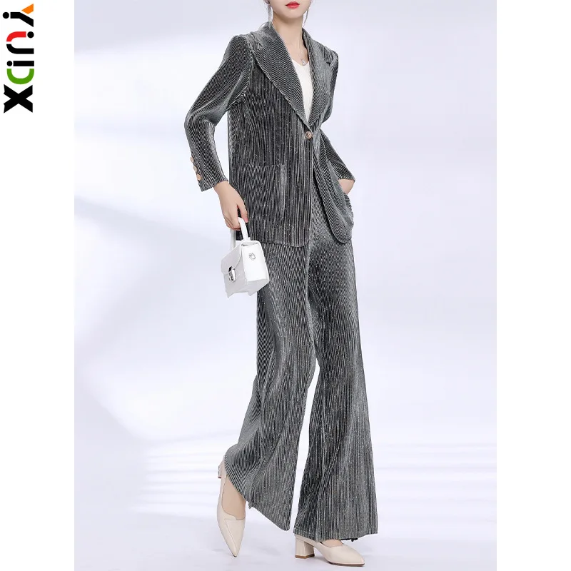 YUDX Miyake Suit Women's 2023 Autumn New Fashion High-quality Versatile Pleated Casual Suit Bell-bottom Pants Two-piece Set
YUDX Miyake Suit Women's 2023 Autumn New Fashion High-quality Versatile Pleated Casual Suit Bell-bottom Pants Two-piece Set