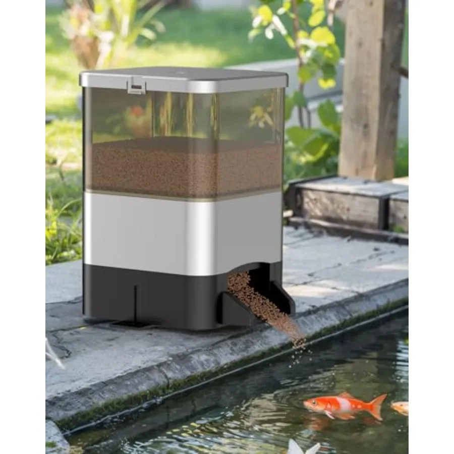 Automatic Fish Feeder - Large Capacity Vacation Timer, Moisture-Proof Outdoor Koi Fish Feeder, Battery Powered
Automatic Fish Feeder - Large Capacity Vacation Timer, Moisture-Proof Outdoor Koi Fish Feeder, Battery Powered