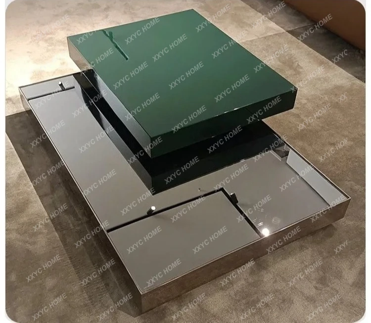 ZH solid steel rotating coffee table light luxury long table coffee table
ZH solid steel rotating coffee table light luxury long table coffee table