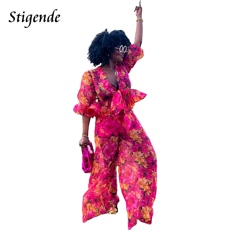 Stigende Floral Print Chiffon Two Piece Set Women Fashion Clothes Bandage Half Sleeve Blouse Crop Top and Wide Leg Loose Pants
Stigende Floral Print Chiffon Two Piece Set Women Fashion Clothes Bandage Half Sleeve Blouse Crop Top and Wide Leg Loose Pants