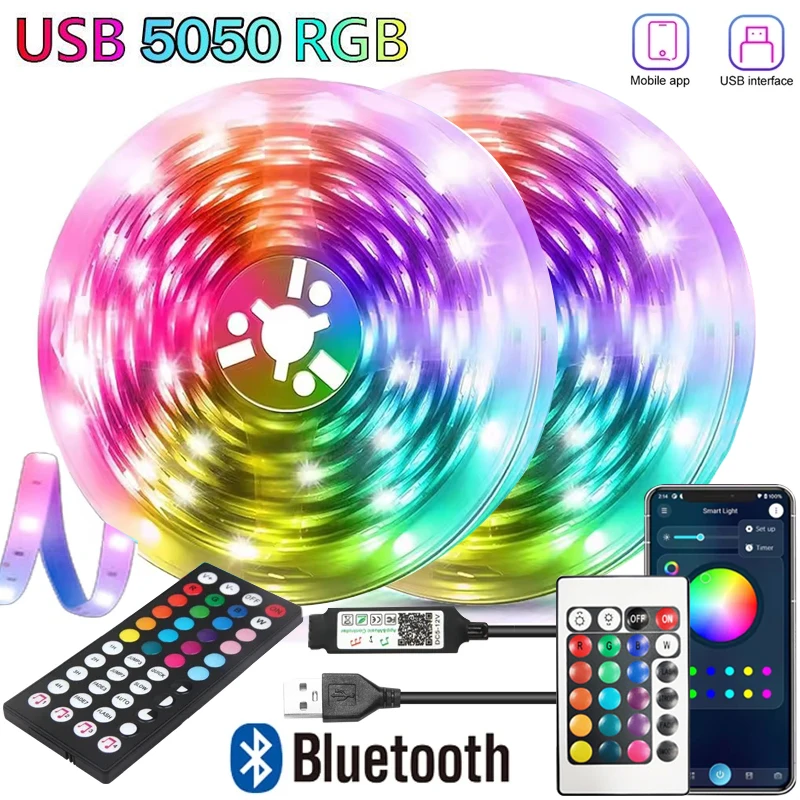 Светодиодная лента RGB с Bluetooth-управлением и пультом ДУ на 44 кнопки, 5 В
Светодиодная лента RGB с Bluetooth-управлением и пультом ДУ на 44 кнопки, 5 В