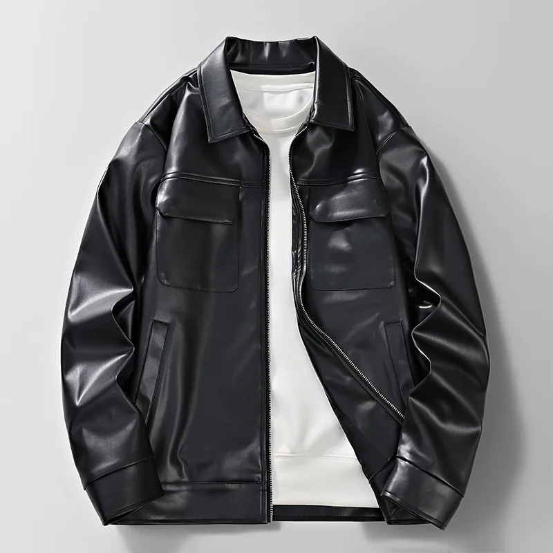 Men's fashion trend autumn and winter outdoor faux leather jacket comfortable lapel stylish leather jacket Christmas present
Men's fashion trend autumn and winter outdoor faux leather jacket comfortable lapel stylish leather jacket Christmas present