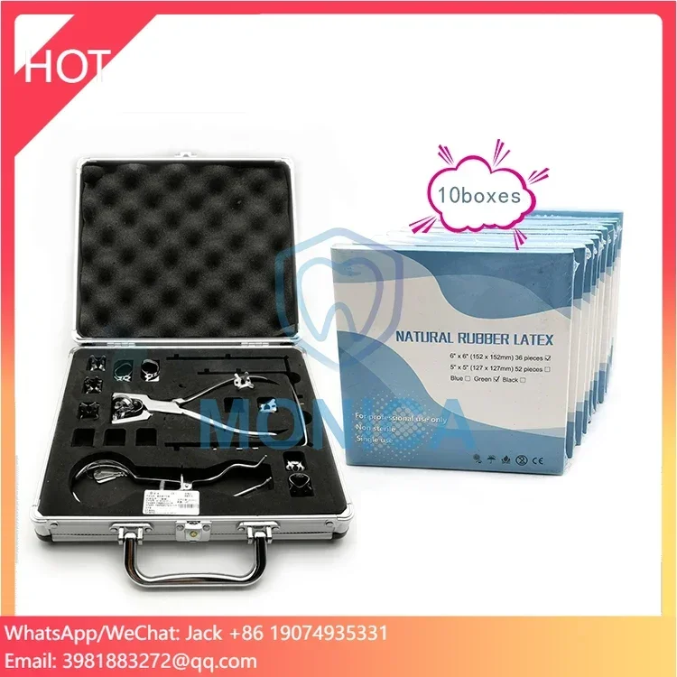 Denta Rubber Dam Kit Multi-Function Denta Surgical Instruments With 10 Boxes Of Natural Rubber Dams
Denta Rubber Dam Kit Multi-Function Denta Surgical Instruments With 10 Boxes Of Natural Rubber Dams