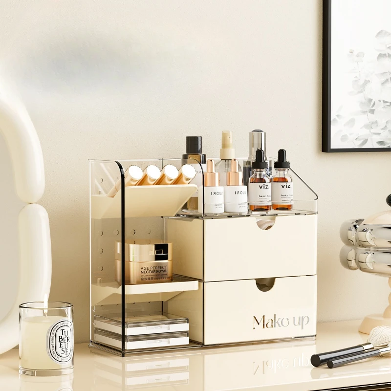 Large Capacity Desktop Cosmetics Organizer Makeup Storage Box Lipstick Storage Rack Powder Wall-mounted Multi-layer Drawer Rack
Large Capacity Desktop Cosmetics Organizer Makeup Storage Box Lipstick Storage Rack Powder Wall-mounted Multi-layer Drawer Rack