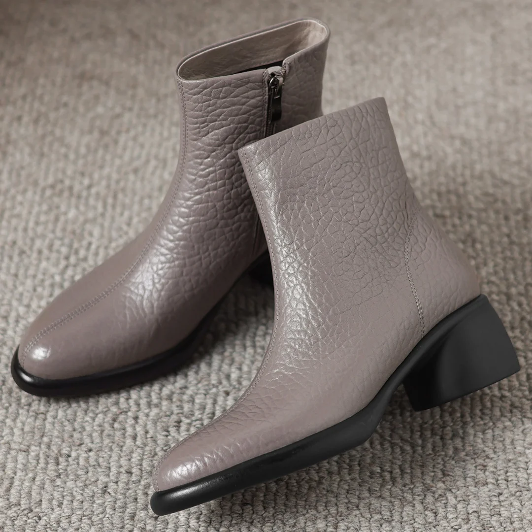 danxuefei women's sheepskin round toe side zip autumn ankle boots 5.5cm round med heel elegant ladies slim dress short booties
danxuefei women's sheepskin round toe side zip autumn ankle boots 5.5cm round med heel elegant ladies slim dress short booties