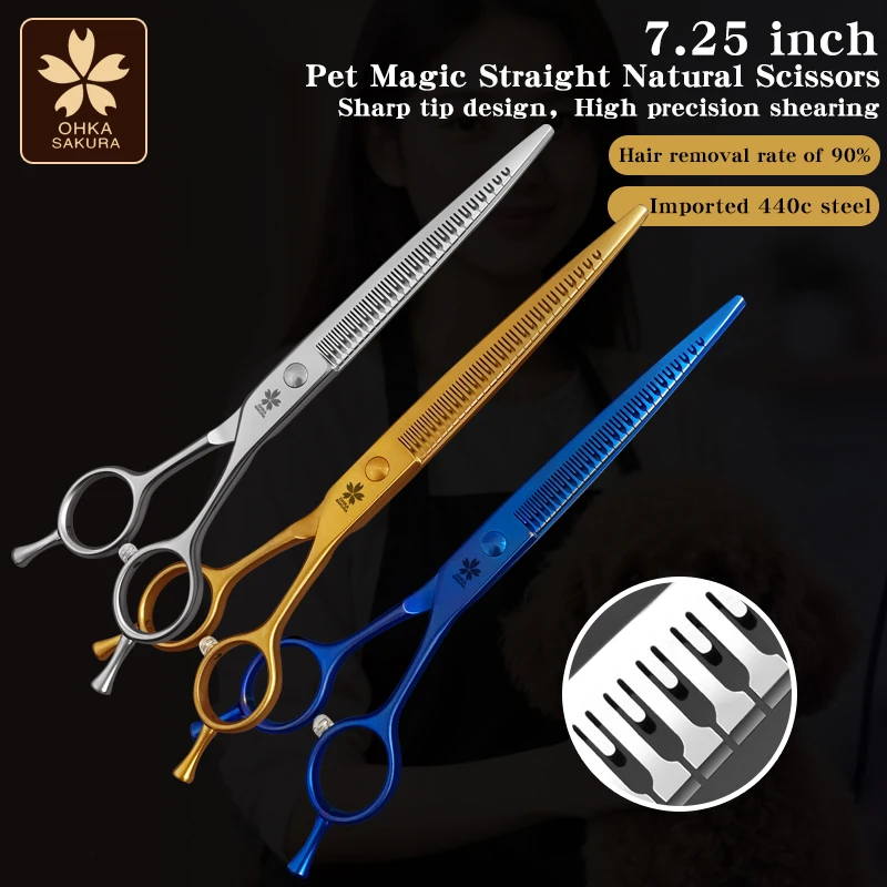 Sharp pointed straight natural scissors 7.25 Inch JP440C Pet Grooming Magic Scissors 90% Pet shops and pet groomers sharp Teddy
Sharp pointed straight natural scissors 7.25 Inch JP440C Pet Grooming Magic Scissors 90% Pet shops and pet groomers sharp Teddy