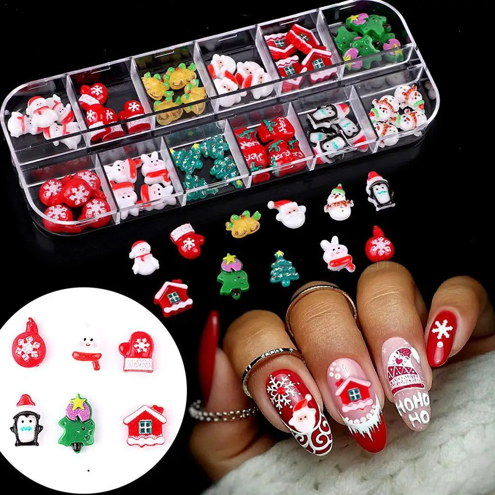 Cute Cartoon Resin Christmas Series Nail Santa Claus Snowman Bow Rhinestone Nail Art Decoration For Manicure DIY
Cute Cartoon Resin Christmas Series Nail Santa Claus Snowman Bow Rhinestone Nail Art Decoration For Manicure DIY