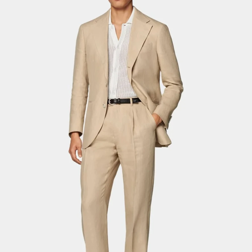2024 Elegant Khaki Summer Linen Men's Suits Intelligent Casual Slim Fit Suit Business High Quality Two Piece Jacket Pants Holmes
2024 Elegant Khaki Summer Linen Men's Suits Intelligent Casual Slim Fit Suit Business High Quality Two Piece Jacket Pants Holmes