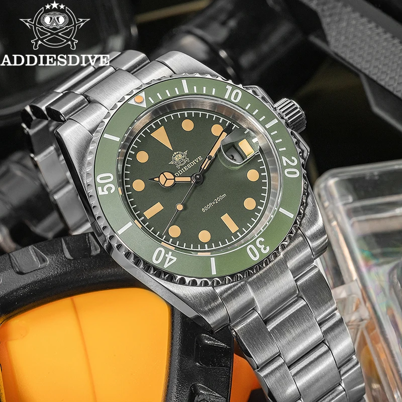 ADDIESDIVE 41mm Men's Quartz Watch 200m Waterproof Super Luminous Diver Wristwatch Ceramic Bezel Calendar Steel Watches AD2054
ADDIESDIVE 41mm Men's Quartz Watch 200m Waterproof Super Luminous Diver Wristwatch Ceramic Bezel Calendar Steel Watches AD2054