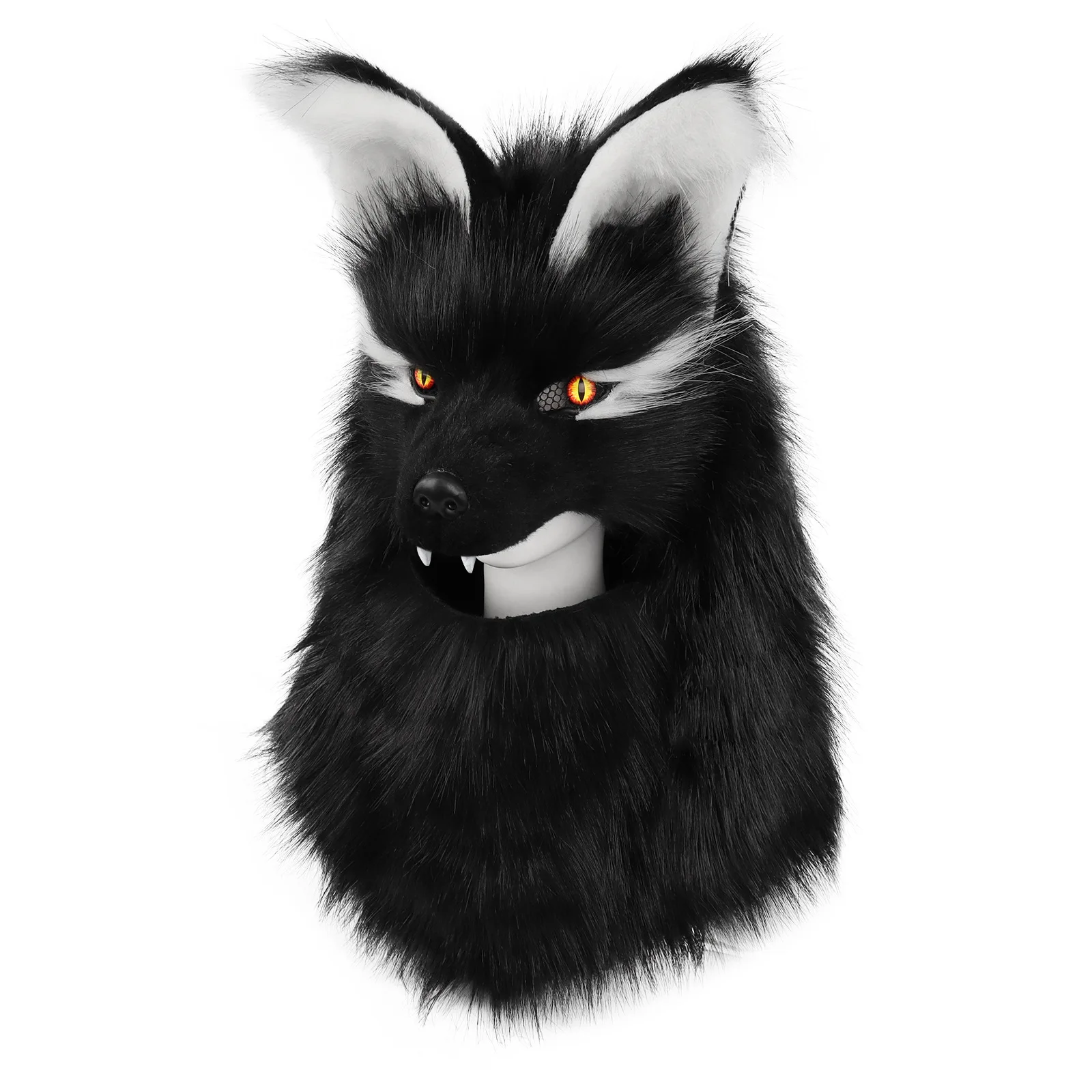 Halloween ball imitation plush canine wolf head half-face mask, Viking medieval costume headgear prop
Halloween ball imitation plush canine wolf head half-face mask, Viking medieval costume headgear prop