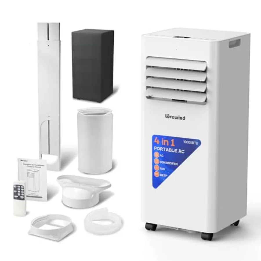 Portable air conditioner for bedroom use, ABS plastic, pure white, 10000 BTU cooling capacity for 450 sq.ft with dehumidifier,
Portable air conditioner for bedroom use, ABS plastic, pure white, 10000 BTU cooling capacity for 450 sq.ft with dehumidifier,