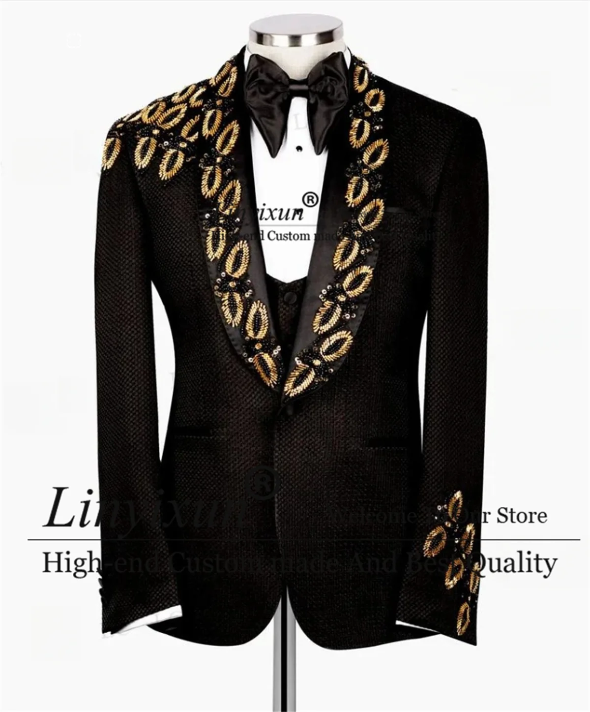 Luxury Beaded Grystals Tuxedo Glitter Men Suits 3 Pieces Sets Groom Wedding Bridegroom Prom Blazers Customized Costume Homme
Luxury Beaded Grystals Tuxedo Glitter Men Suits 3 Pieces Sets Groom Wedding Bridegroom Prom Blazers Customized Costume Homme