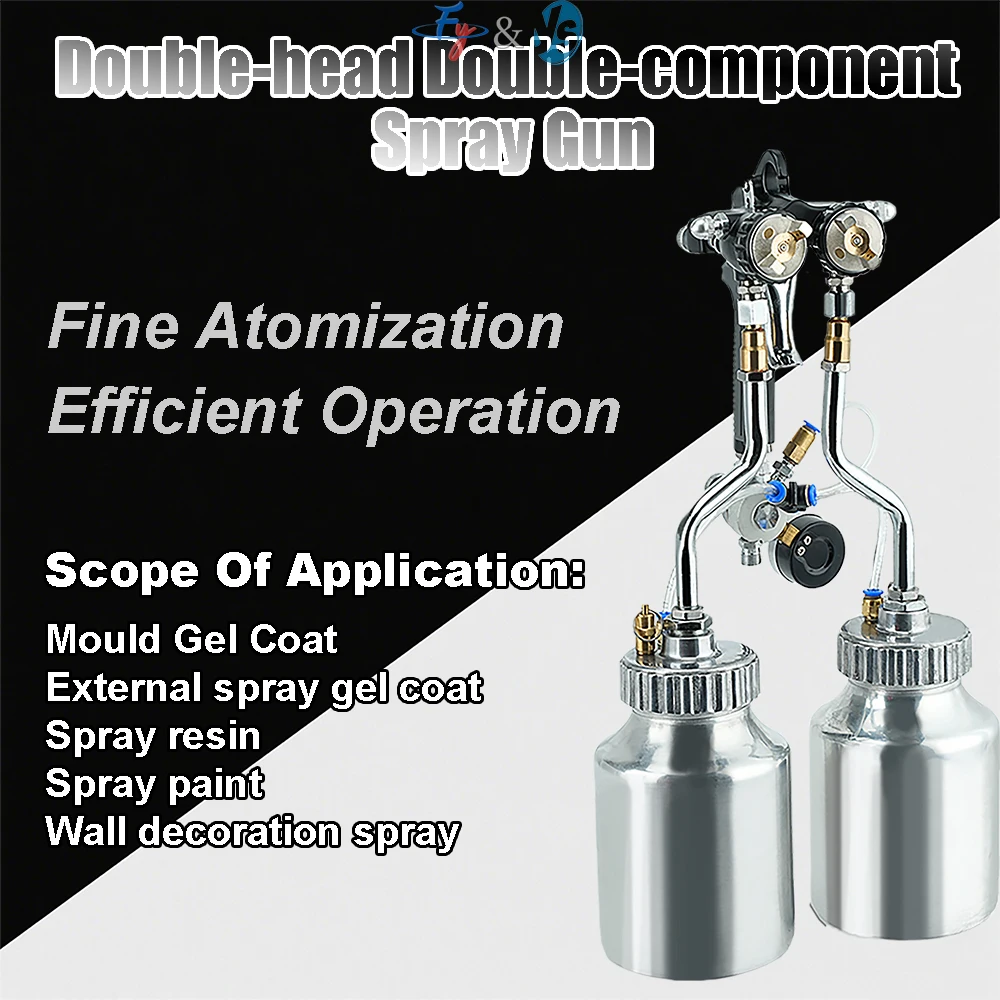 Dual Nozzle Spray Gun with Two Pressurized Paint Pots, Professional Latex Air Sprayer for Furniture Walls Auto Painting
Dual Nozzle Spray Gun with Two Pressurized Paint Pots, Professional Latex Air Sprayer for Furniture Walls Auto Painting