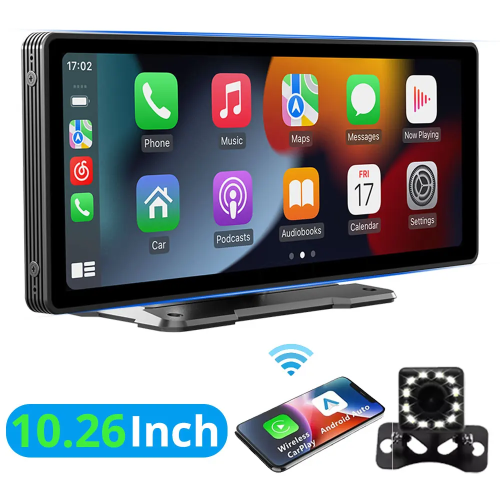 Wireless CarPlay Android Auto Universal 10.26 inch Touch Screen Car Multimedia Video Player AUX Input for Apple Android Phones
Wireless CarPlay Android Auto Universal 10.26 inch Touch Screen Car Multimedia Video Player AUX Input for Apple Android Phones
