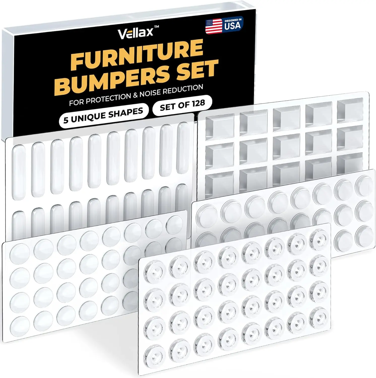 128 Clear Silicone Bumper Pads – 5 Shapes for Cabinet Doors & Furniture – Noise Dampening & Surface Protection
128 Clear Silicone Bumper Pads – 5 Shapes for Cabinet Doors & Furniture – Noise Dampening & Surface Protection