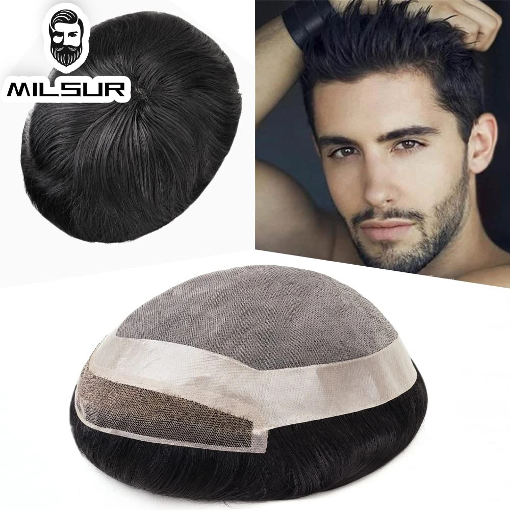 Toupee For Men Lace Front & Mono Top Durable Male Hair Prosthesis Toupee Wig For Men 100% Human Hair System Unit Men's Wigs
Toupee For Men Lace Front & Mono Top Durable Male Hair Prosthesis Toupee Wig For Men 100% Human Hair System Unit Men's Wigs