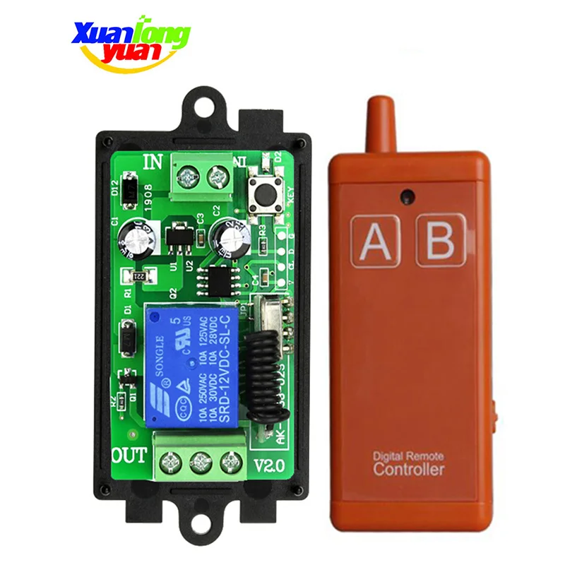 433MHz DC 12V 24V 1CH rf Remote Control Switch Wireless Relay Receiver Controller usb Rechargeable for Garage\ Door\ LED\ Bulb
433MHz DC 12V 24V 1CH rf Remote Control Switch Wireless Relay Receiver Controller usb Rechargeable for Garage\ Door\ LED\ Bulb