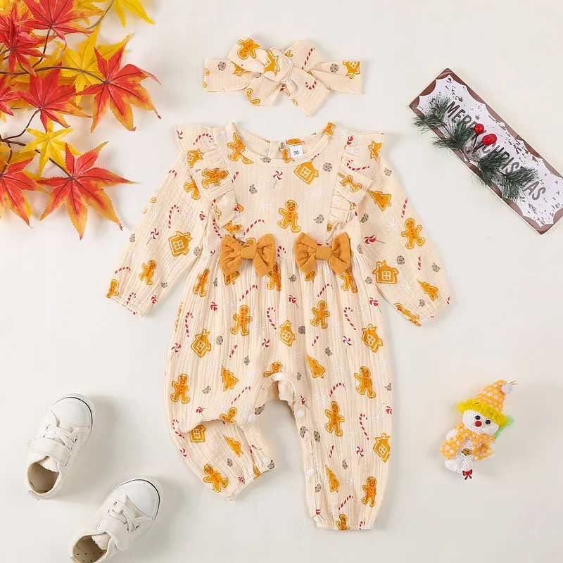 0 to 12 Months Christmas Baby Girl Romper Gingerbread Man Print Ruffled Round Neck Long Sleeve Jumpsuit Headband Outfits
0 to 12 Months Christmas Baby Girl Romper Gingerbread Man Print Ruffled Round Neck Long Sleeve Jumpsuit Headband Outfits