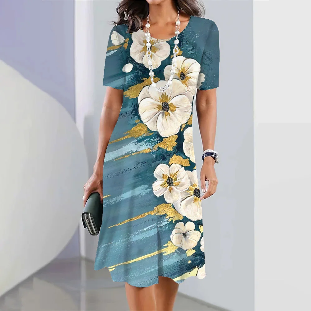 2024 New Women‘s Dresses 3d Flowers Pattern Short Sleeve Tops Casual Fashion A-Line Skirt Summer Lady Oversized Vacation Dresses
2024 New Women‘s Dresses 3d Flowers Pattern Short Sleeve Tops Casual Fashion A-Line Skirt Summer Lady Oversized Vacation Dresses