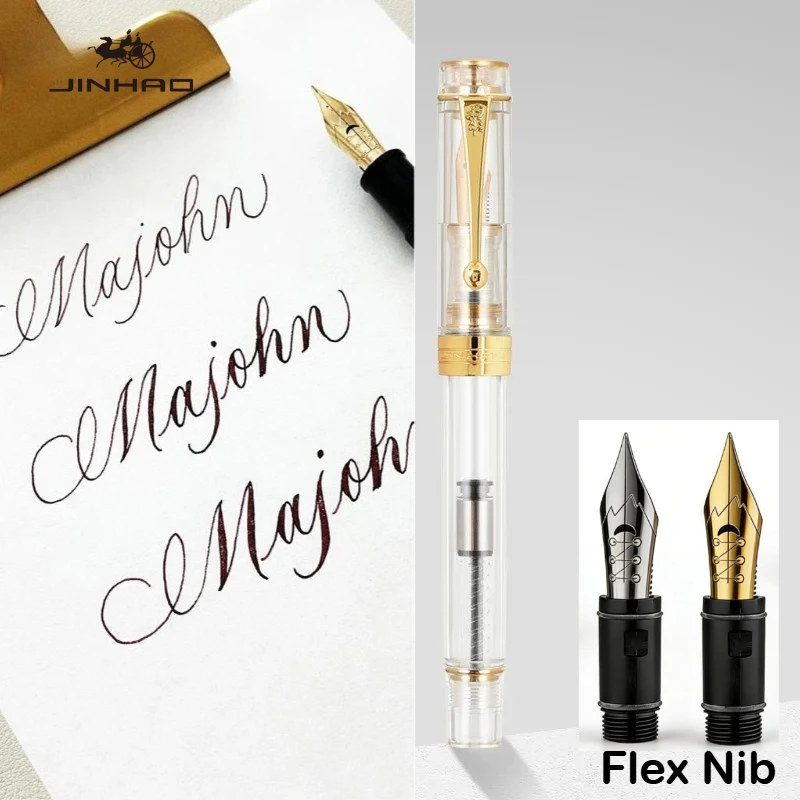 JINHAO 100 Centennial Fountain Pen Resin Gold Clip With Majohn Gold / Silver Flex Nib Business Stationery School Office Supplies
JINHAO 100 Centennial Fountain Pen Resin Gold Clip With Majohn Gold / Silver Flex Nib Business Stationery School Office Supplies
