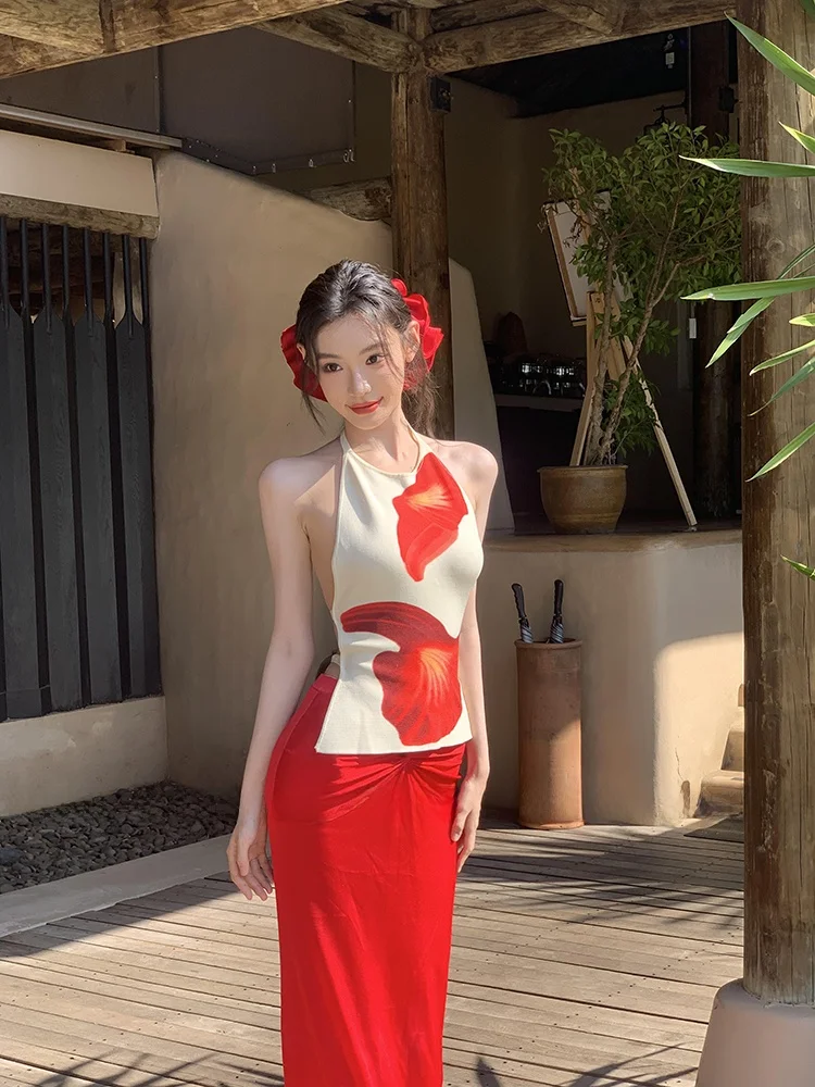 Sexy Backless Neck Hanging Top And Skirt Set plus Size Spring Summer Pure Desire Women's Fashion Outfit High Waist Bodycon Dress
Sexy Backless Neck Hanging Top And Skirt Set plus Size Spring Summer Pure Desire Women's Fashion Outfit High Waist Bodycon Dress