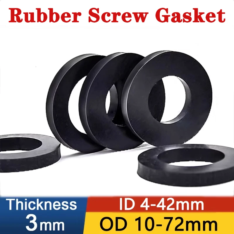 10/20pcs Flat Gasket 3mm Thickness ID 4mm-42mm Black Rubber Flat Washer Shock Absorption Waterproof Screw Seal O-ring Gasket
10/20pcs Flat Gasket 3mm Thickness ID 4mm-42mm Black Rubber Flat Washer Shock Absorption Waterproof Screw Seal O-ring Gasket
